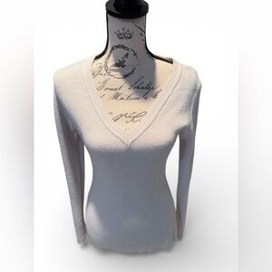 Cream V-Neck Sweater